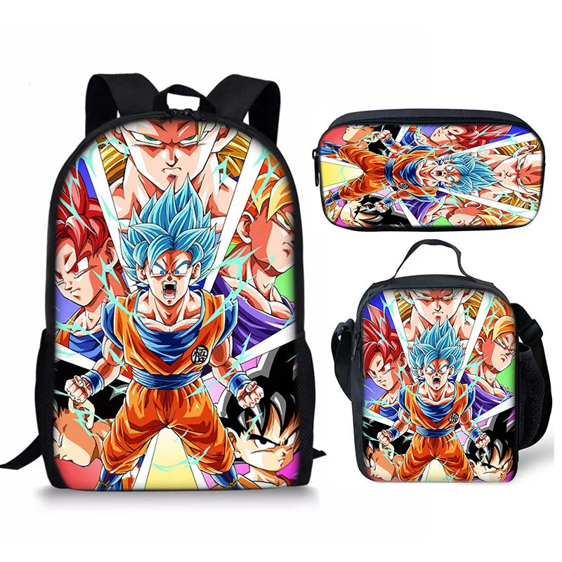 Anime Print Backpack Set
