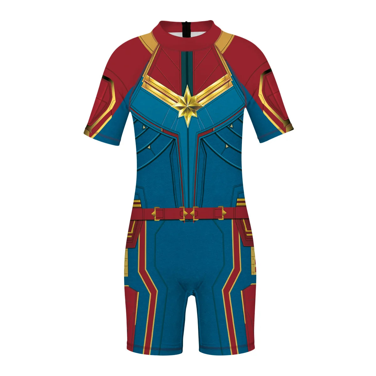 Children One Pieces Swimsuit Superhero 3D Print Playsuit Child Short Sleeve Swimwear Beach Bathing Suit Swim Wear For Boys Girls