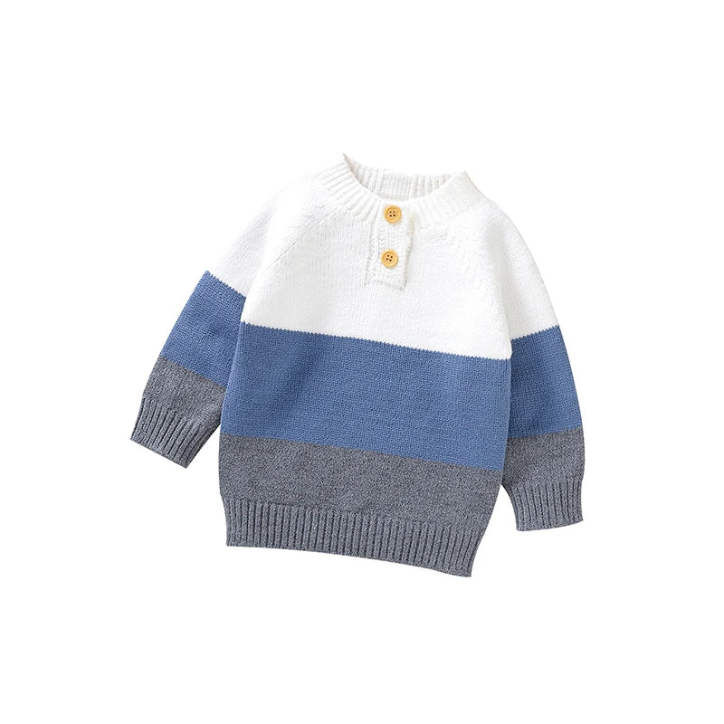 Winter Casual Round Neck Long Sleeve Knit  Boys Pullovers 1-3Y