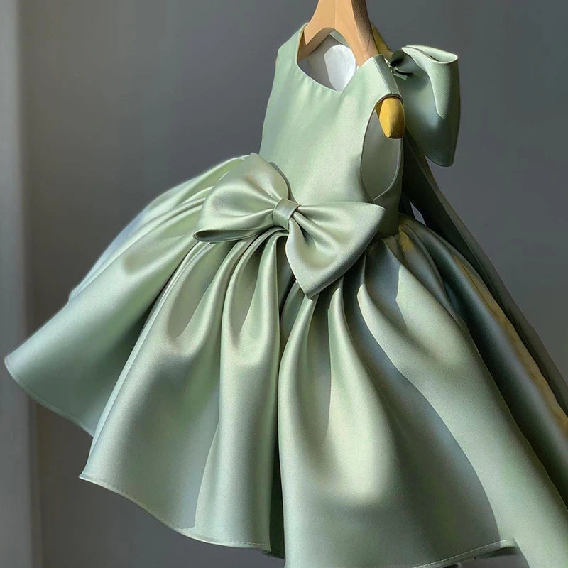 Big Bow Baby Girls Party Dress For  Christmas