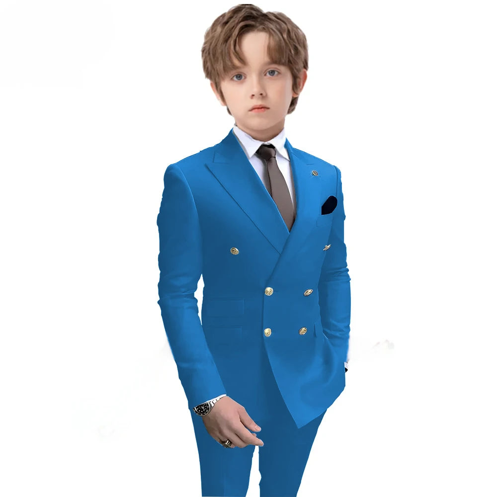 Boys 2 Piece Suit Double Breasted Blazer for Kids