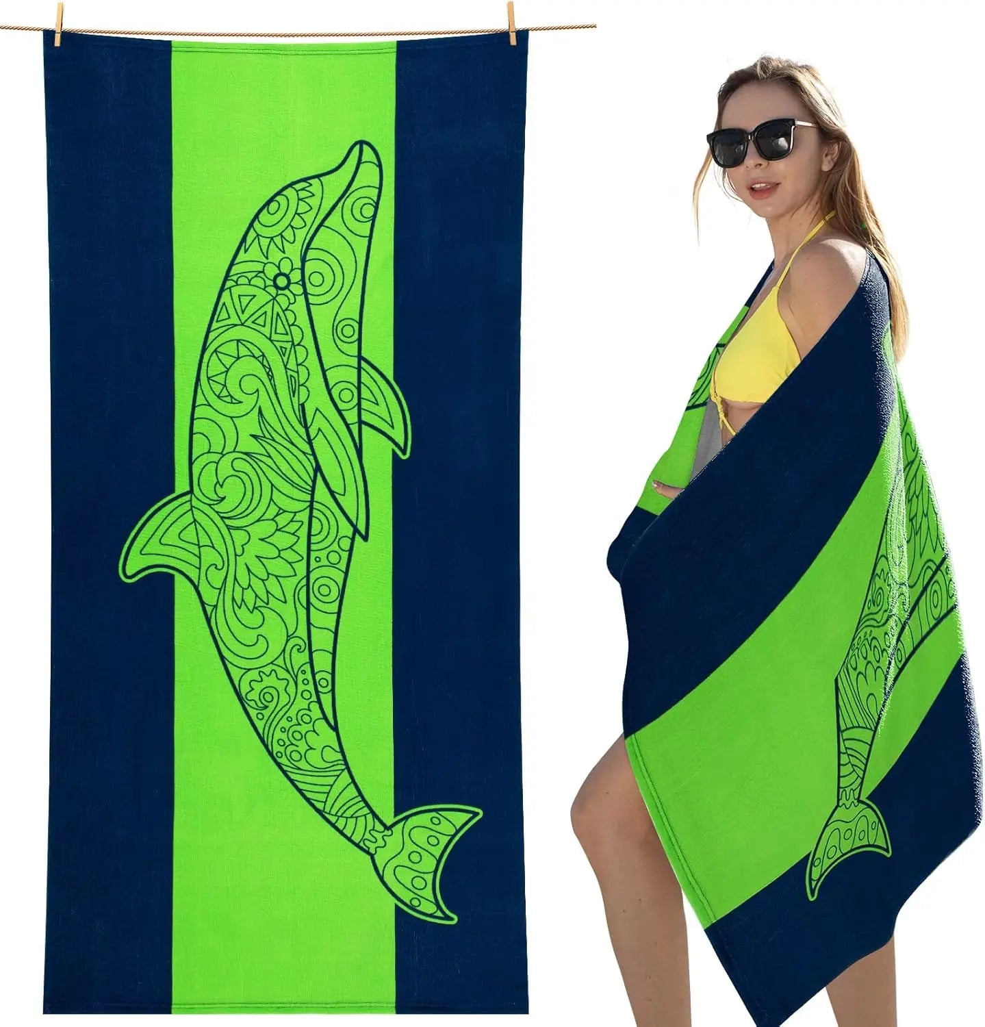Sand Resistant Beach Towel -Quick Dry Microfiber Beach Towel