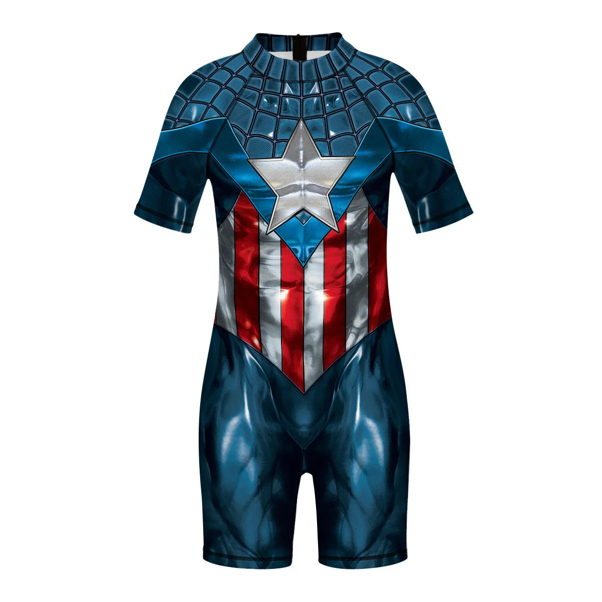 Children One Pieces Swimsuit Superhero 3D Print Playsuit Child Short Sleeve Swimwear Beach Bathing Suit Swim Wear For Boys Girls