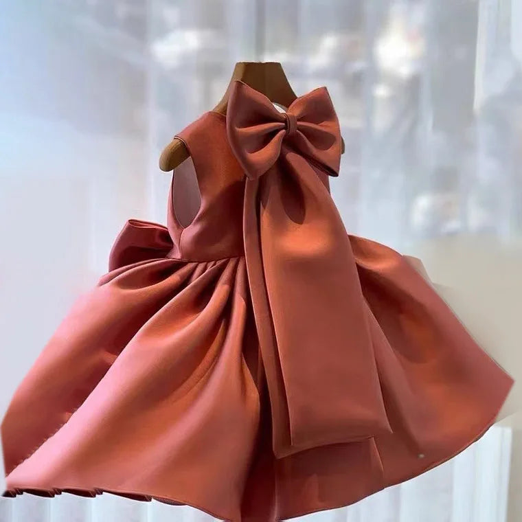 Big Bow Baby Girls Party Dress For  Christmas