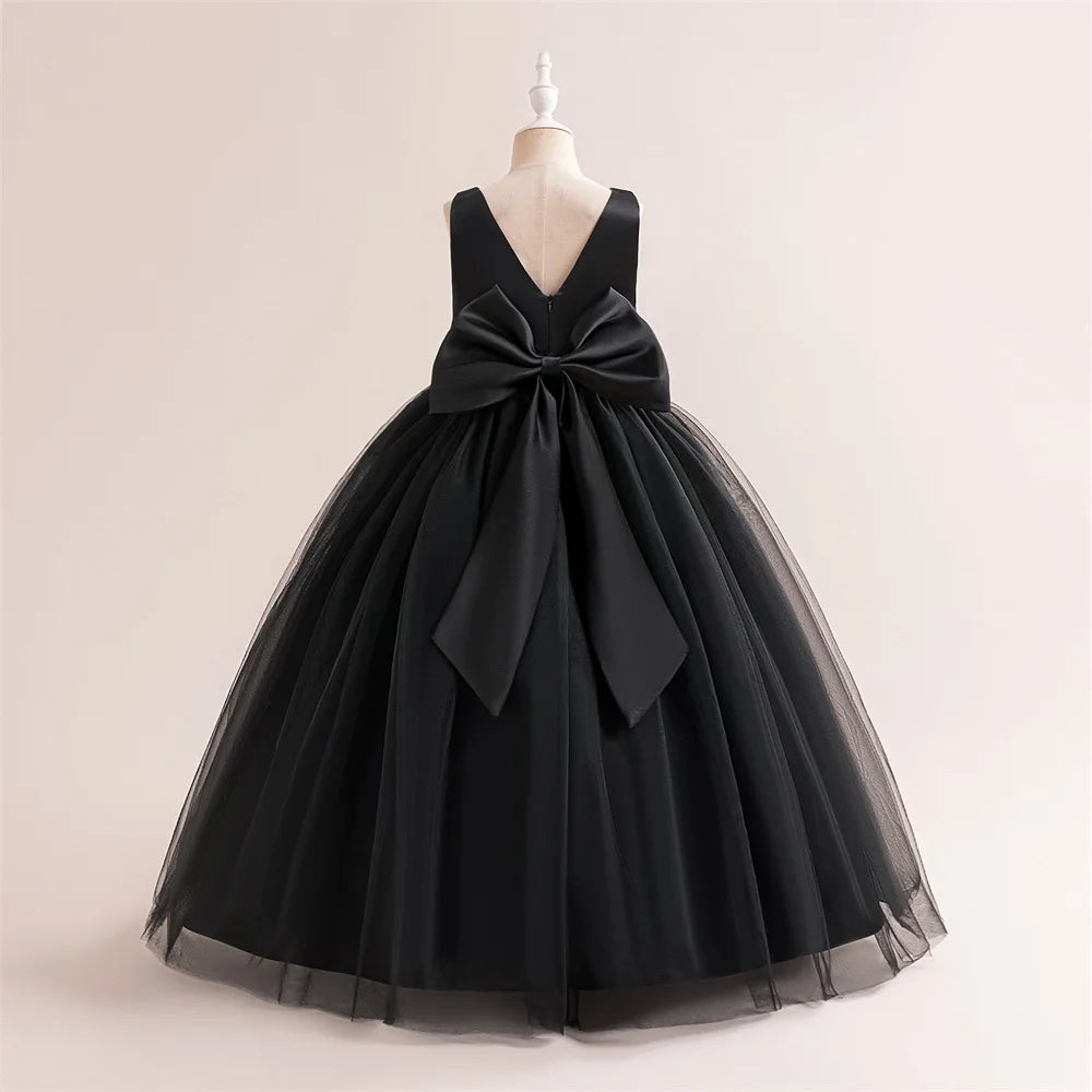 Big Bow Lace  Dress for Girls