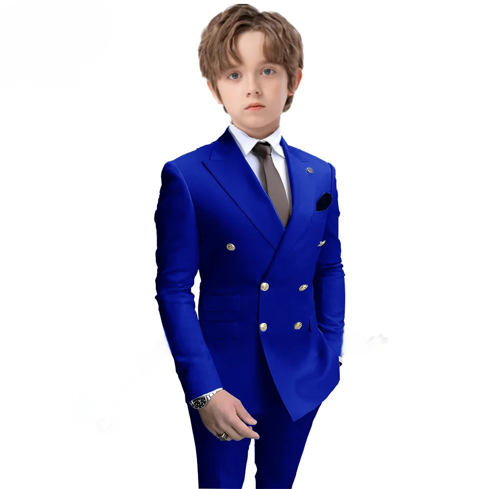 Boys 2 Piece Suit Double Breasted Blazer for Kids