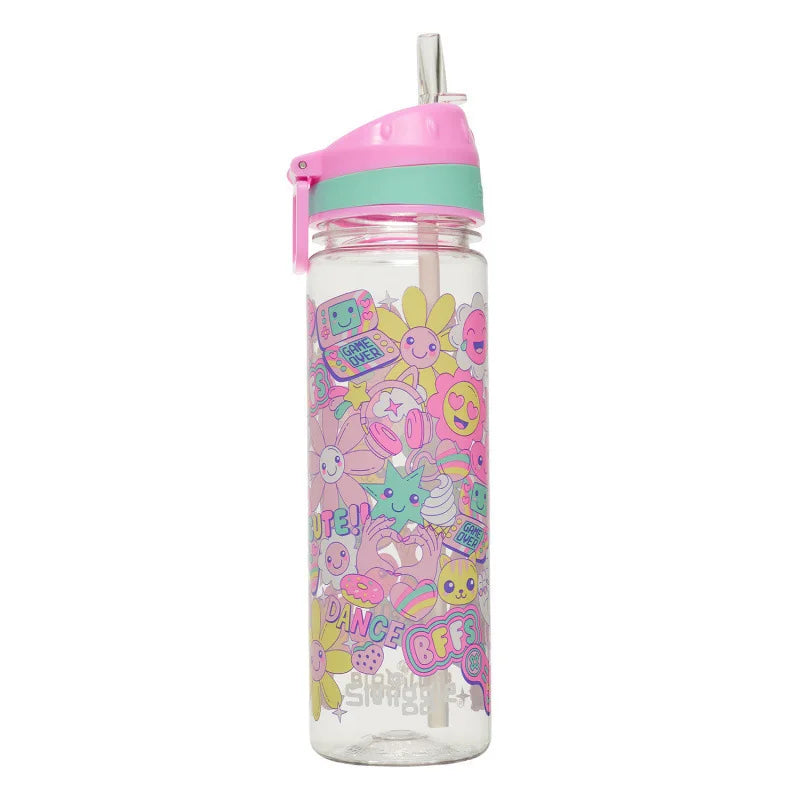 Girl Pink Sunflower Backpack, Stationery Pouch, Water Bottle Set for School.