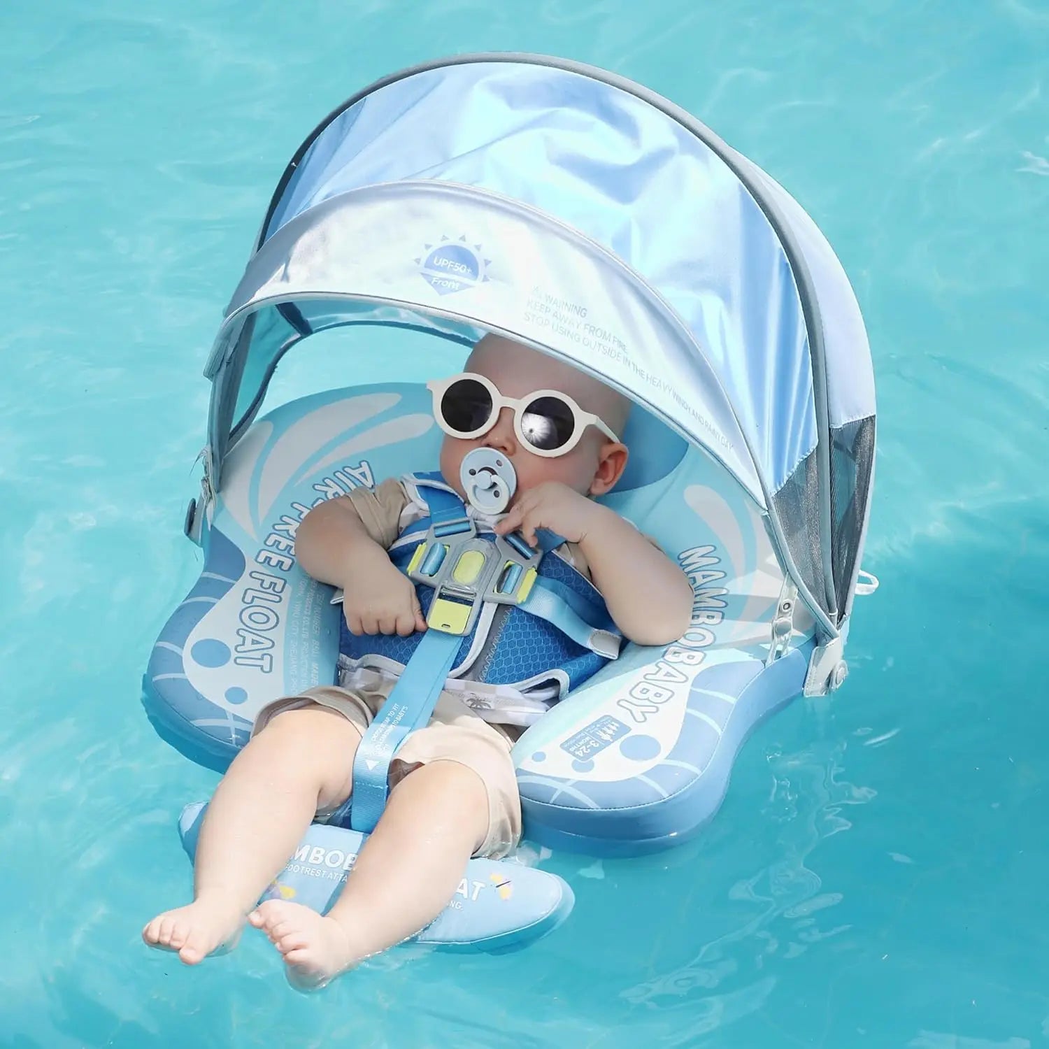 Swim Float with Canopy Solid Pool Infant Swim Trainer