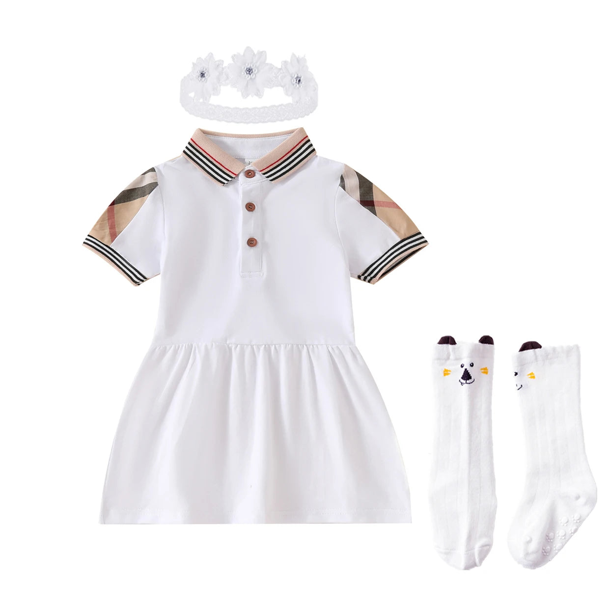 Girl Cotton  Dress Plaid Pattern