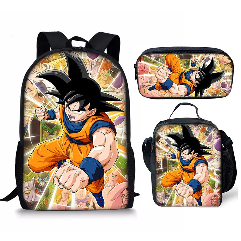 Anime Print Backpack Set