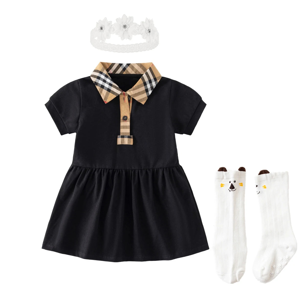 Girl Cotton  Dress Plaid Pattern