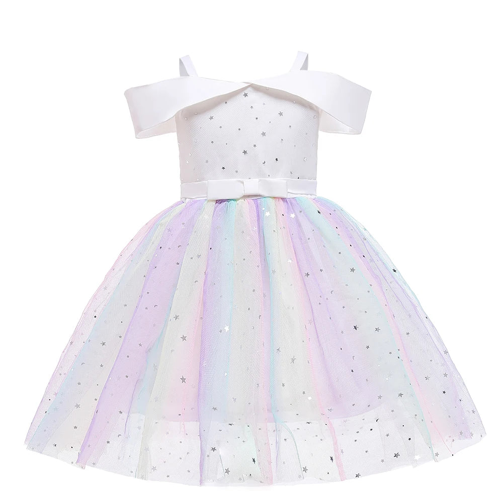 Star Sequin Girls Dress For Christmas