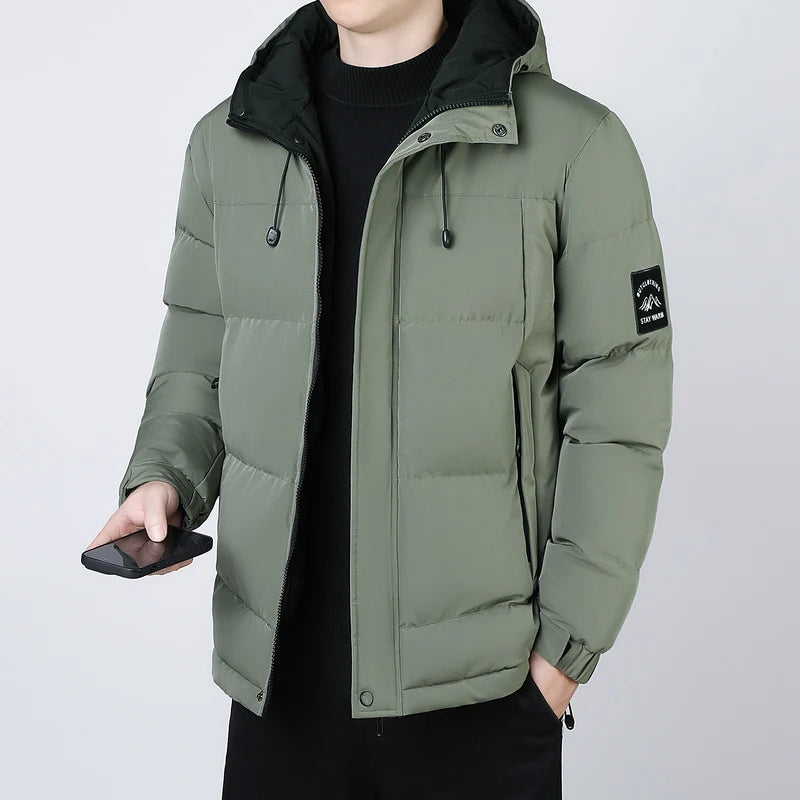 Thick Fashionable Hooded Casual Cotton Jacket for Teenagers