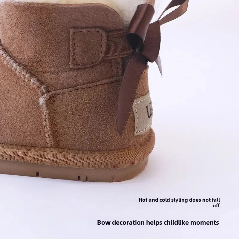 Thickened Warm  Leather Snow Boots