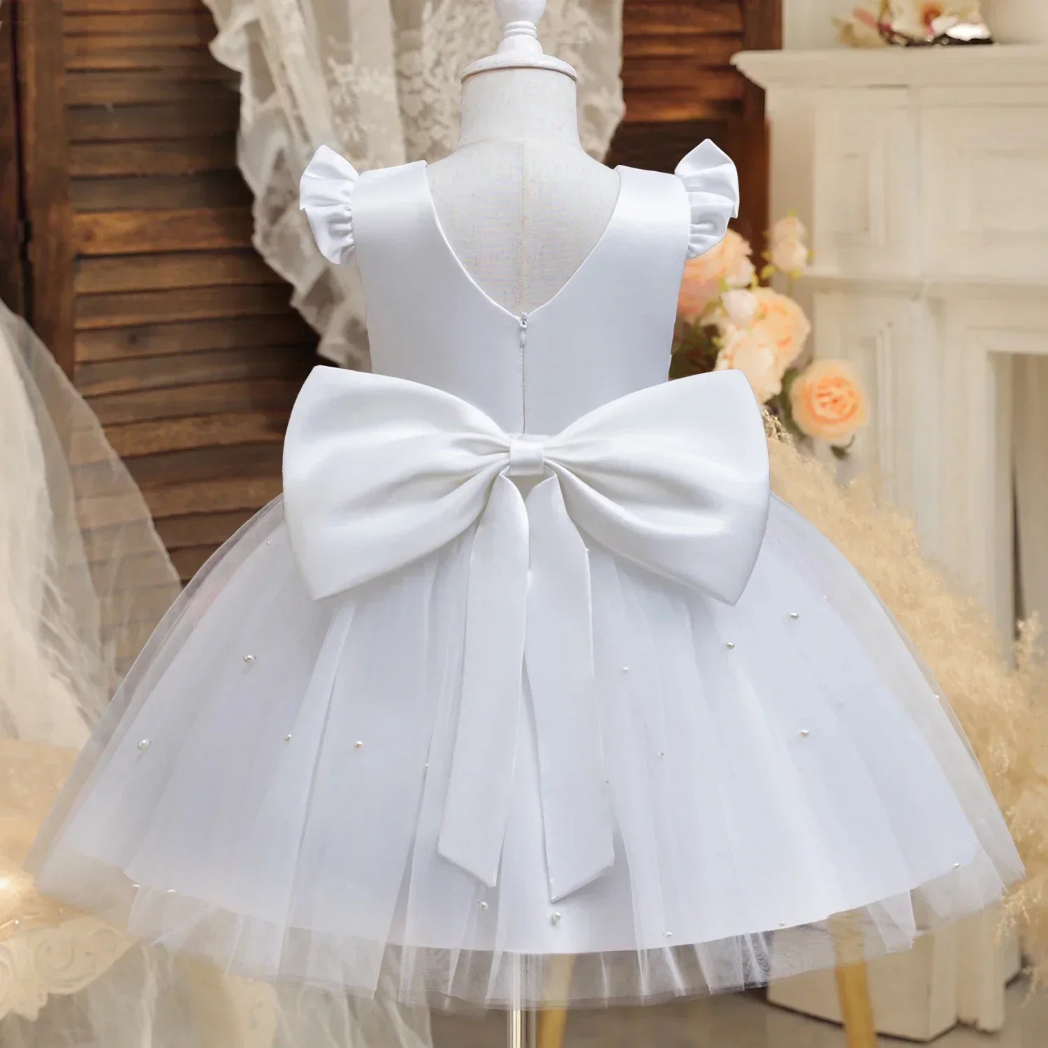 Pearls Sling Flower Girl Dress