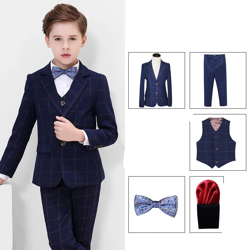 Boys White Blazer Vest Pants 3PCS Set