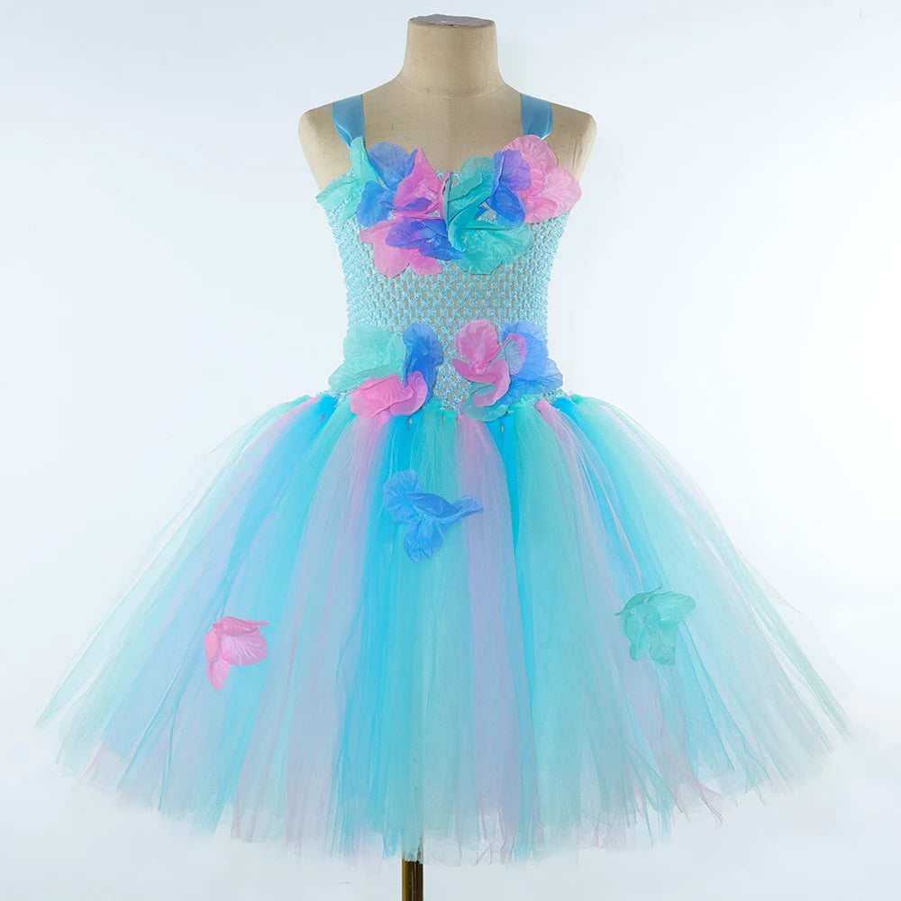 Turquoise Flower Fairy Costumes for Girls