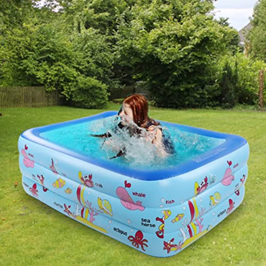 Inflatable Pool Blow Up Pool for Backyard with Comfortable Floor