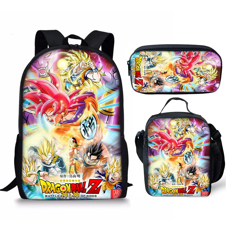 Anime Print Backpack Set