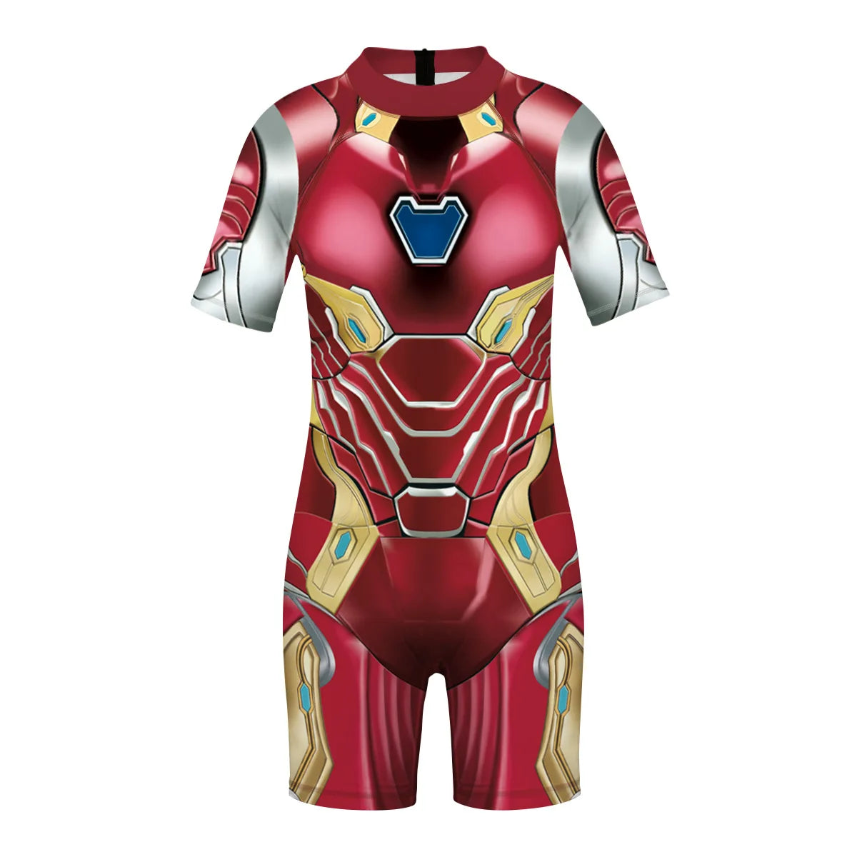 Children One Pieces Swimsuit Superhero 3D Print Playsuit Child Short Sleeve Swimwear Beach Bathing Suit Swim Wear For Boys Girls