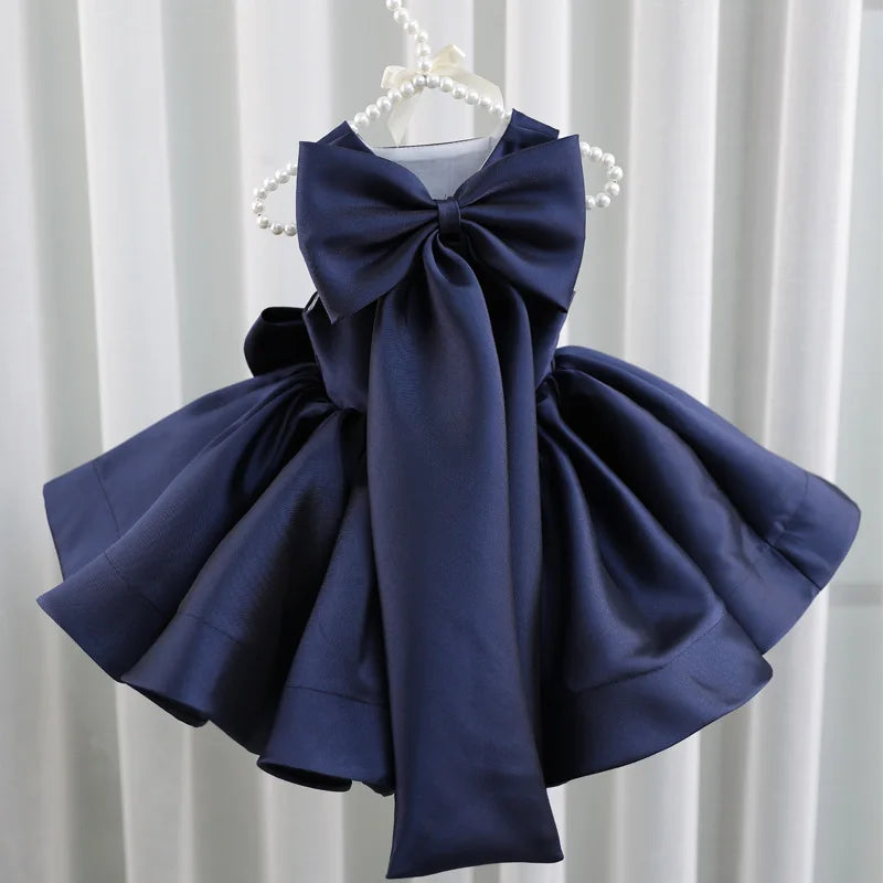 Big Bow Baby Girls Party Dress For  Christmas