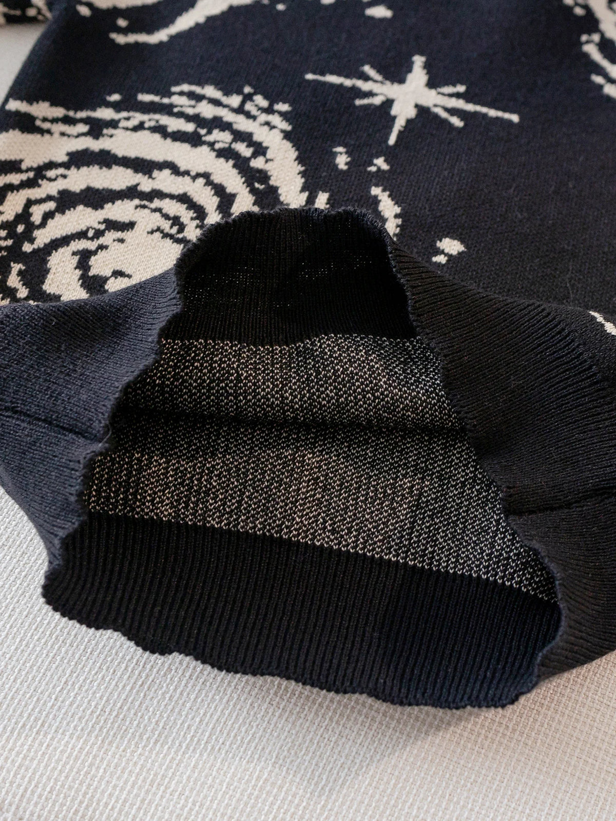 Boys' style vortex star pattern sweater