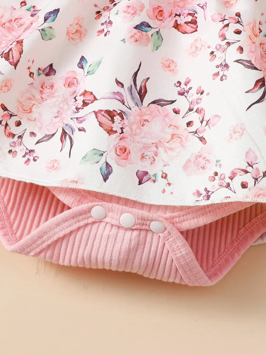 2PCS  Baby Girl Princess Romper Dress Long Sleeved  Girl 0-18 Months