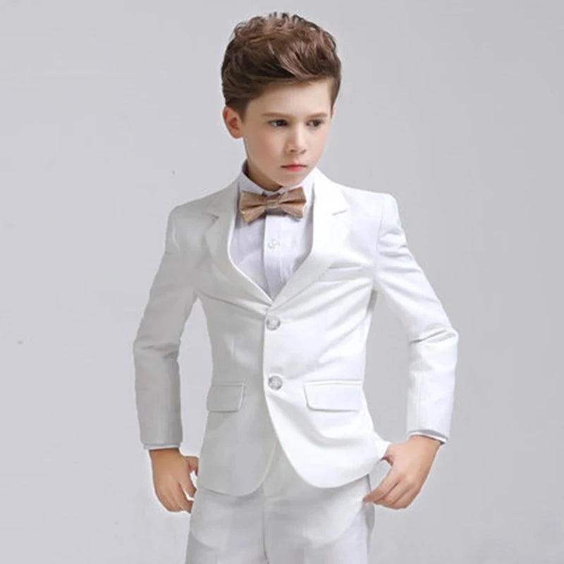 Boys White Blazer Vest Pants 3PCS Set
