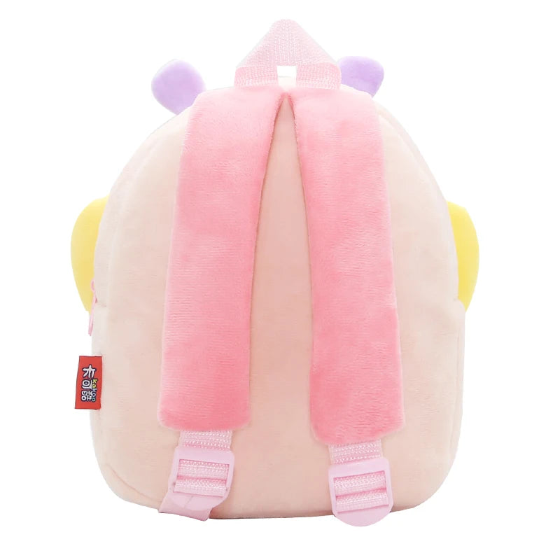 Cute Pink Butterfly Kids Plush Backpack