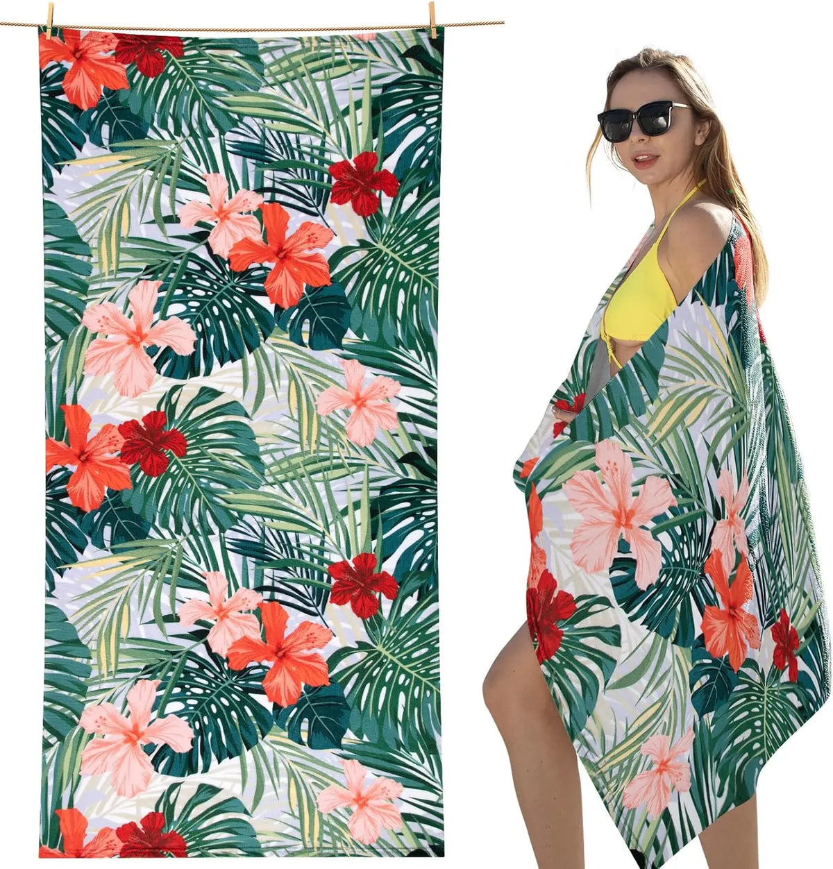 Sand Resistant Beach Towel -Quick Dry Microfiber Beach Towel