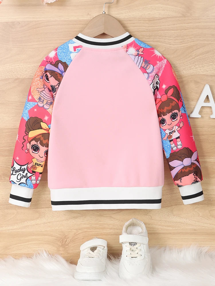 Pattern Cartoon Doll Print  Jacket