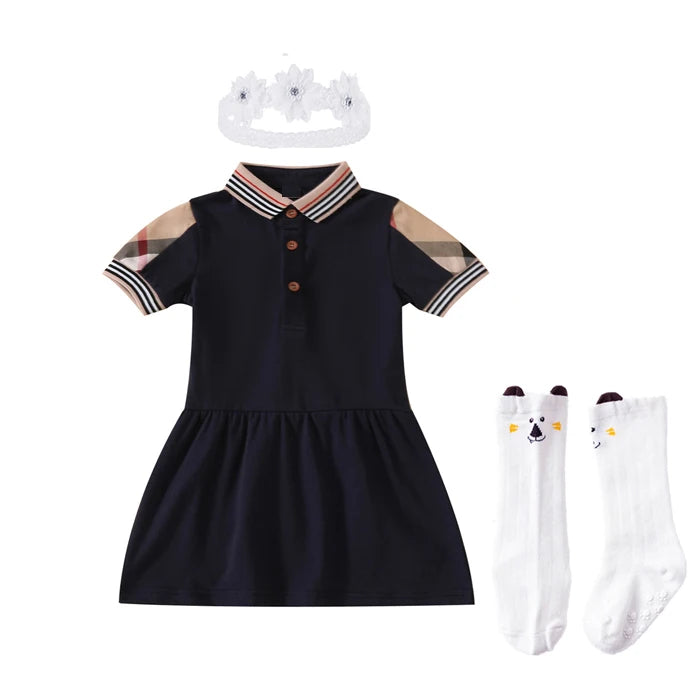 Girl Cotton  Dress Plaid Pattern