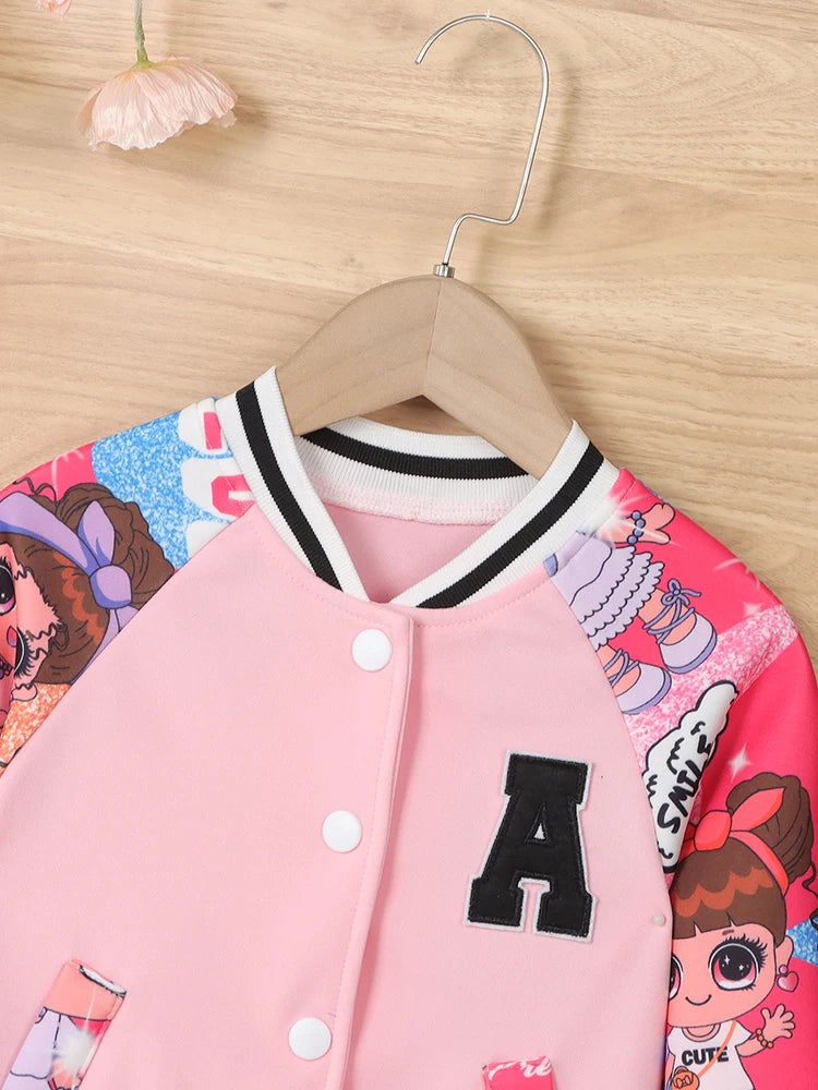Pattern Cartoon Doll Print  Jacket