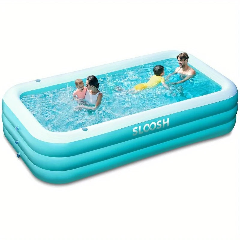 JOYFY Inflatable Pool with Seats 125x 68x 22 inch Full-Sized Inflatable Swimming Pool