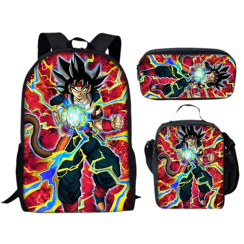 Anime Print Backpack Set