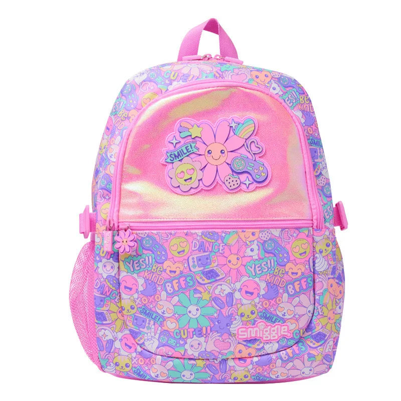 Girl Pink Sunflower Backpack, Stationery Pouch, Water Bottle Set for School.