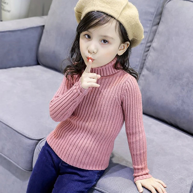 Fashion Girls Winter Turtleneck Knitted Sweaters