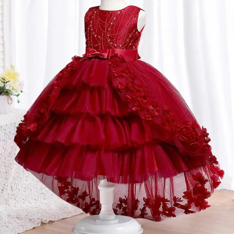 Christmas Party Embroidered Dress, 3-12 Years