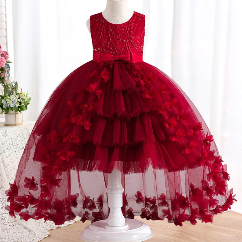 Girls' lace bow dress 4-12 years old