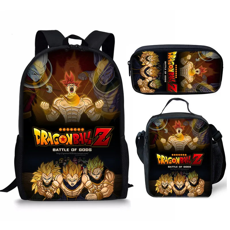 Anime Print Backpack Set