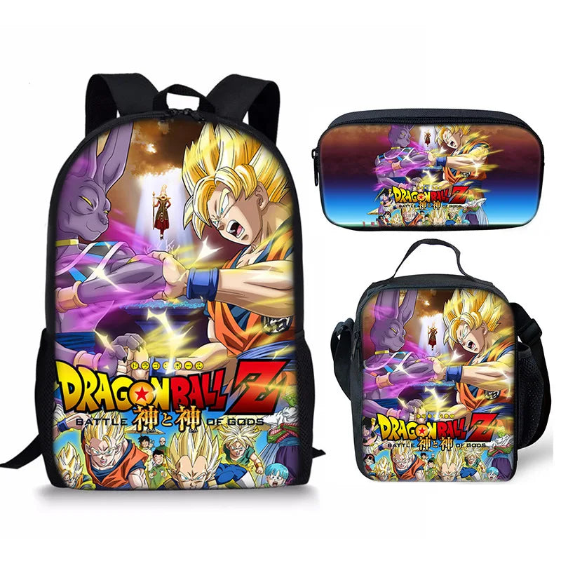 Anime Print Backpack Set