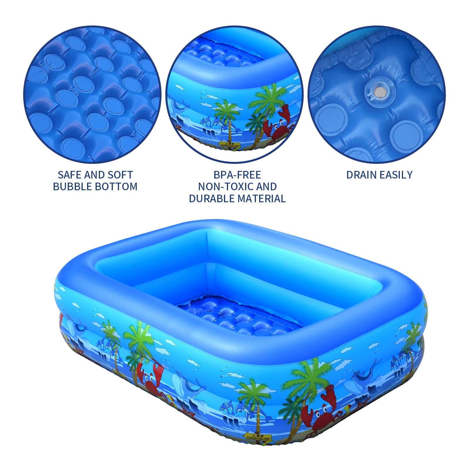 Inflatable Ball Pit Pool for Kids, Toddlers, Adults, Blow Up PVC Swimming Pool