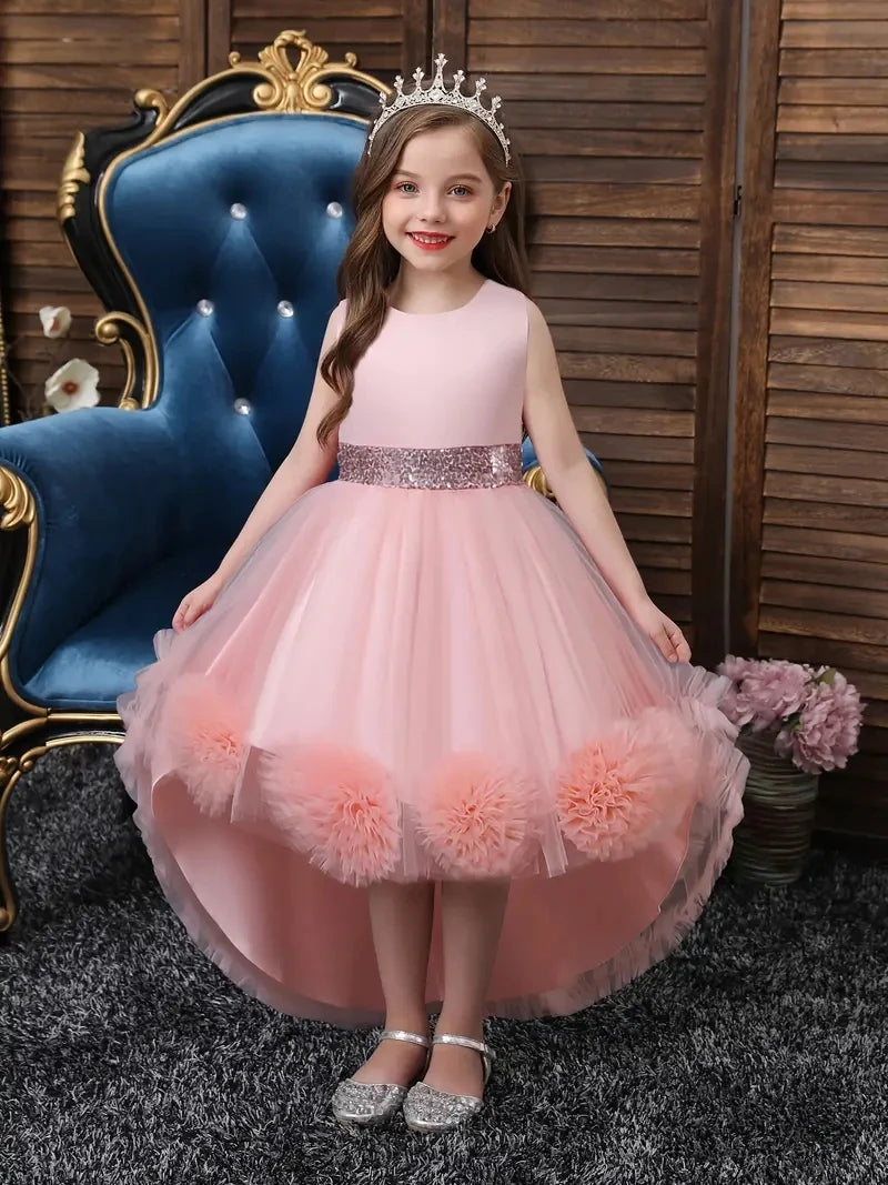 Princess Sleeveless Sequin Mesh Tutu Dress