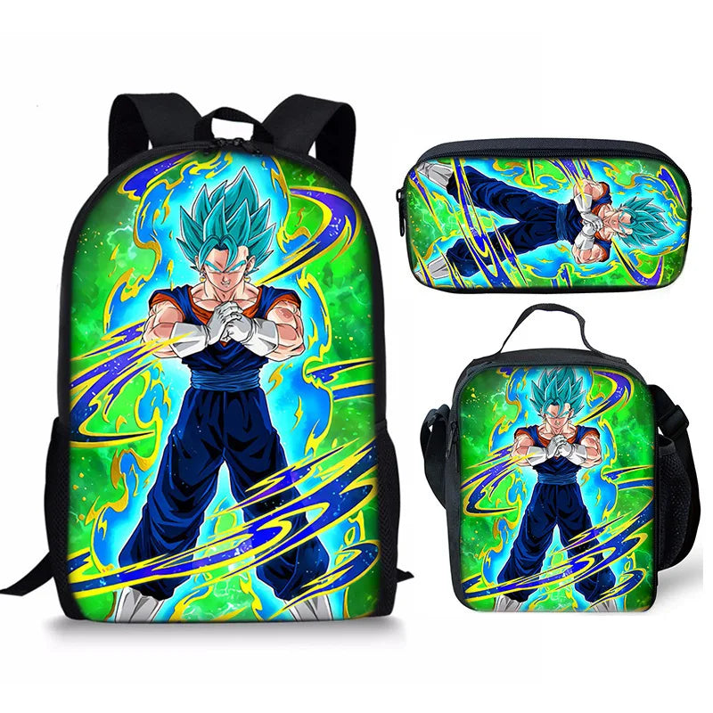 Anime Print Backpack Set