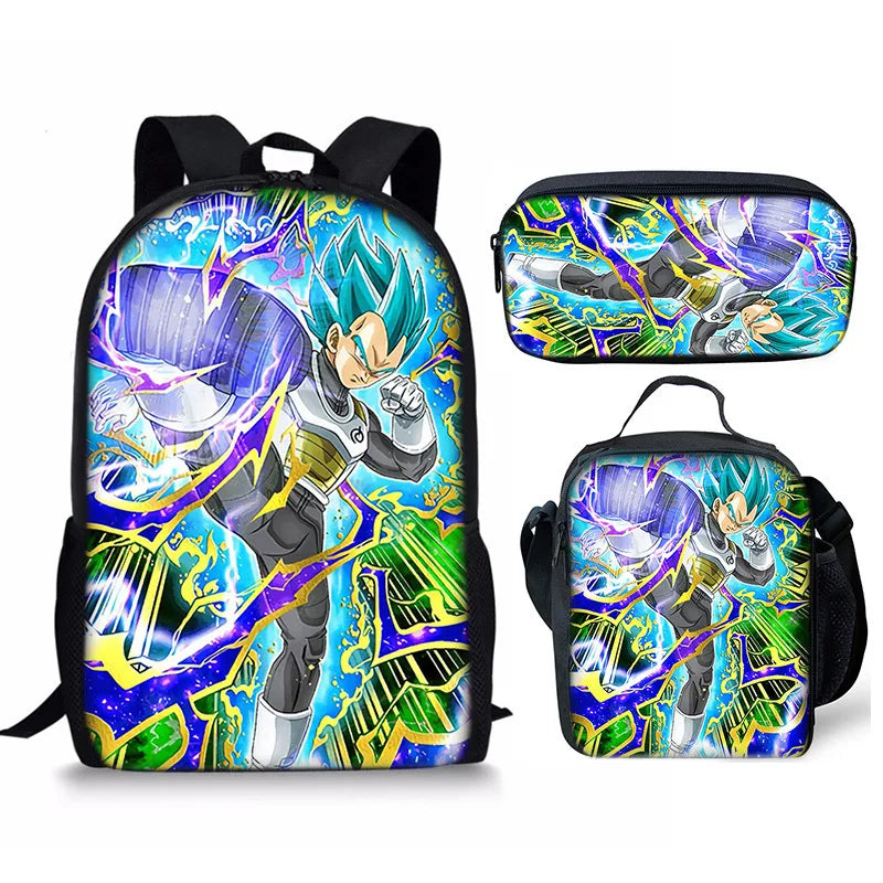 Anime Print Backpack Set
