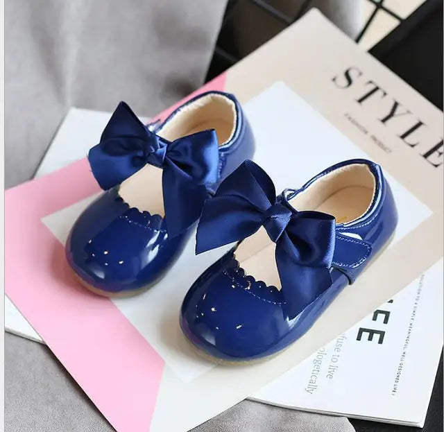 FASHION LEATHER BREATHABLE BOW SHOES