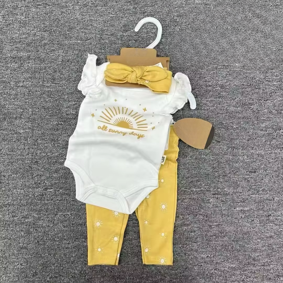 All Sunny Days Girls Romper 3 Piece Set