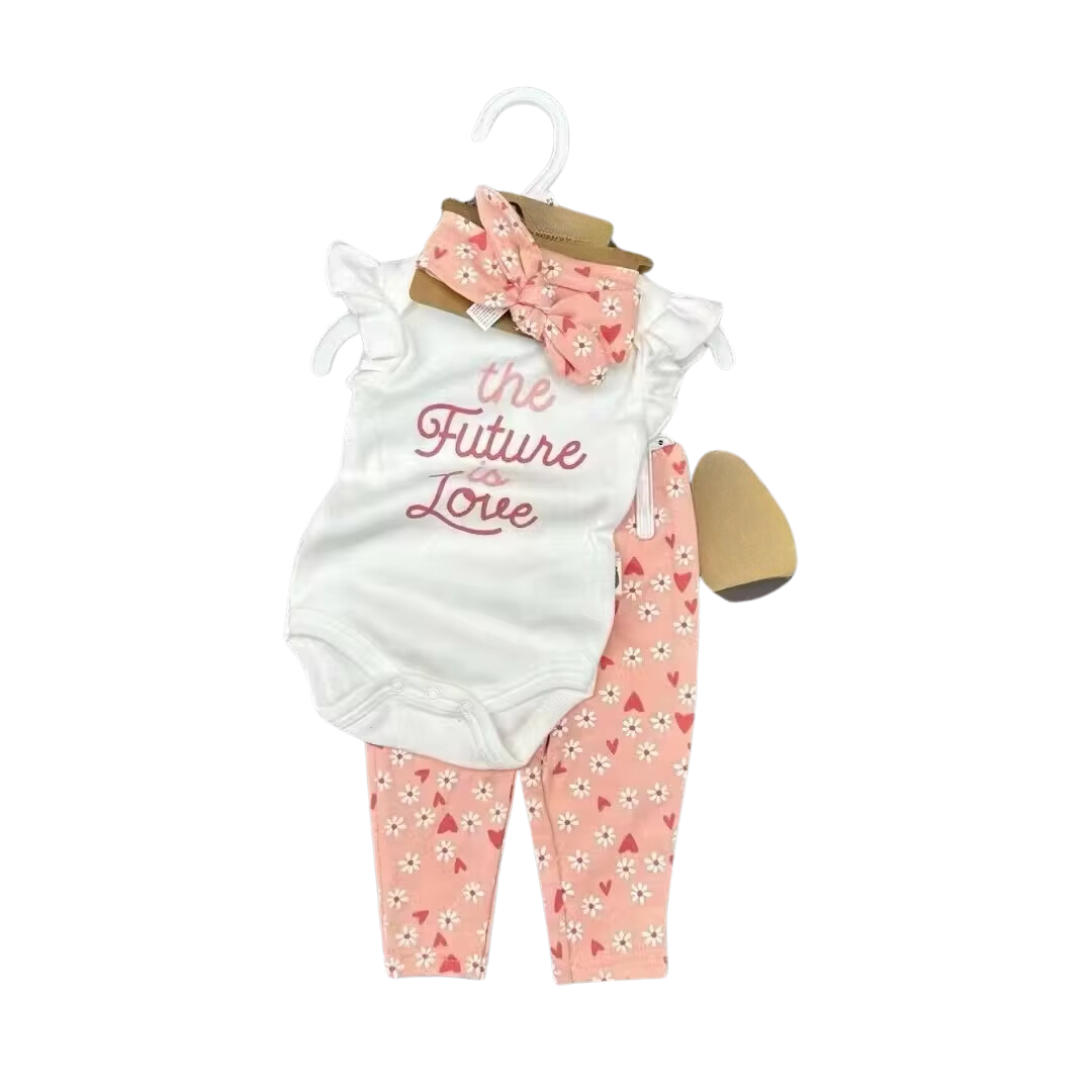 The Future is Love Girls Romper 3 Piece Set