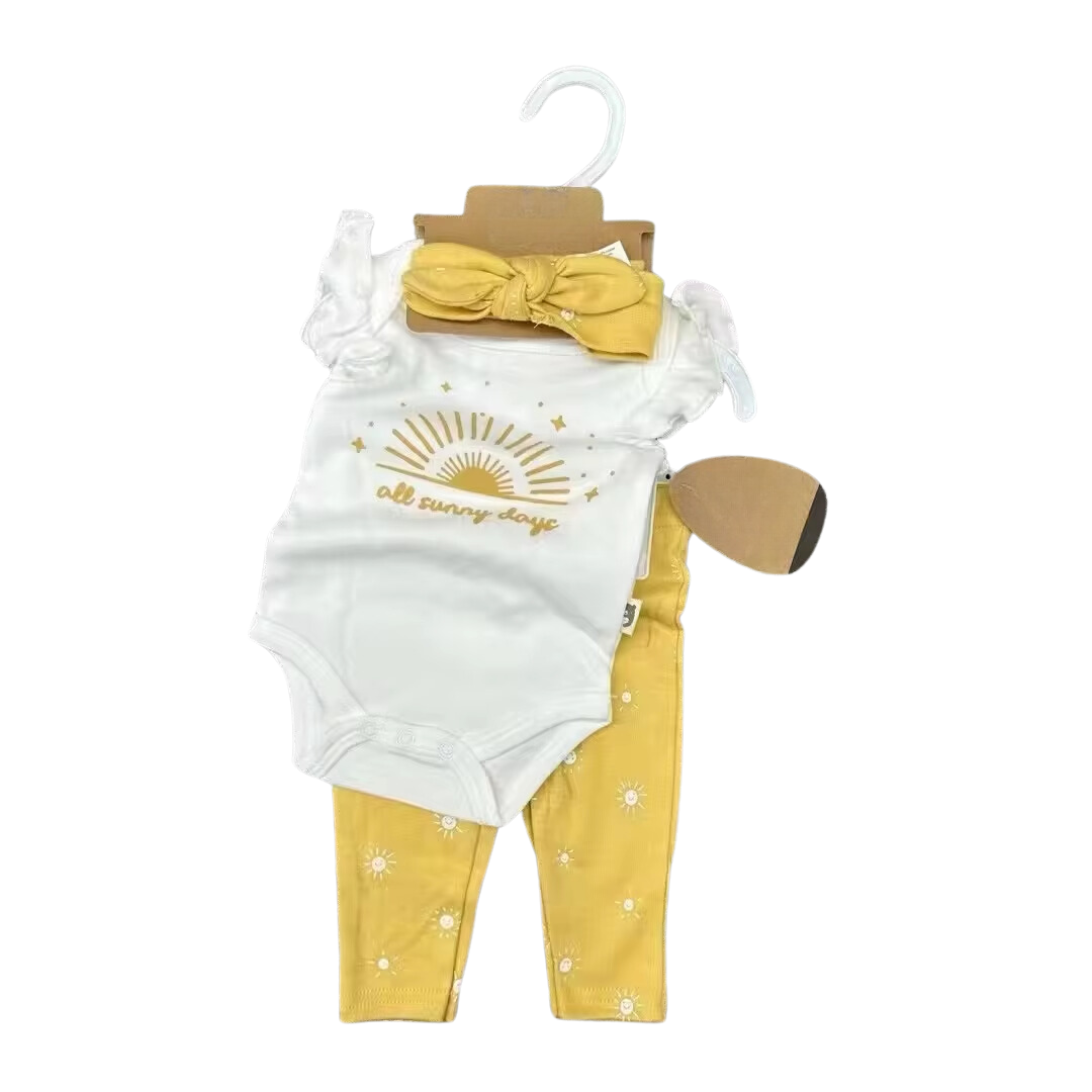 All Sunny Days Girls Romper 3 Piece Set