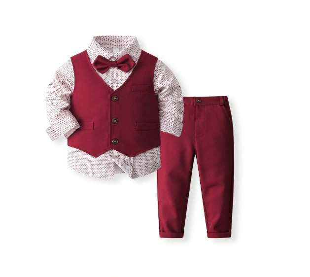Solid Color 3Pcs Suit